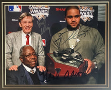 Load image into Gallery viewer, 2007 MLB Baseball Photo Signed Hank Aaron + Fielder + Selig Autographed Framed
