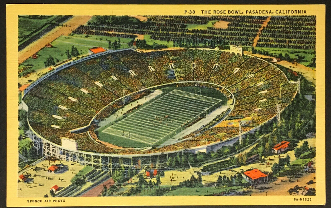 Vintage Football Stadium Postcard The Rose Bowl Pasadena California NCAA UCLA