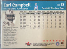 Load image into Gallery viewer, Earl Campbell Autographed 2000 Fleer Greats Of The Game #52 Beckett Slabbed
