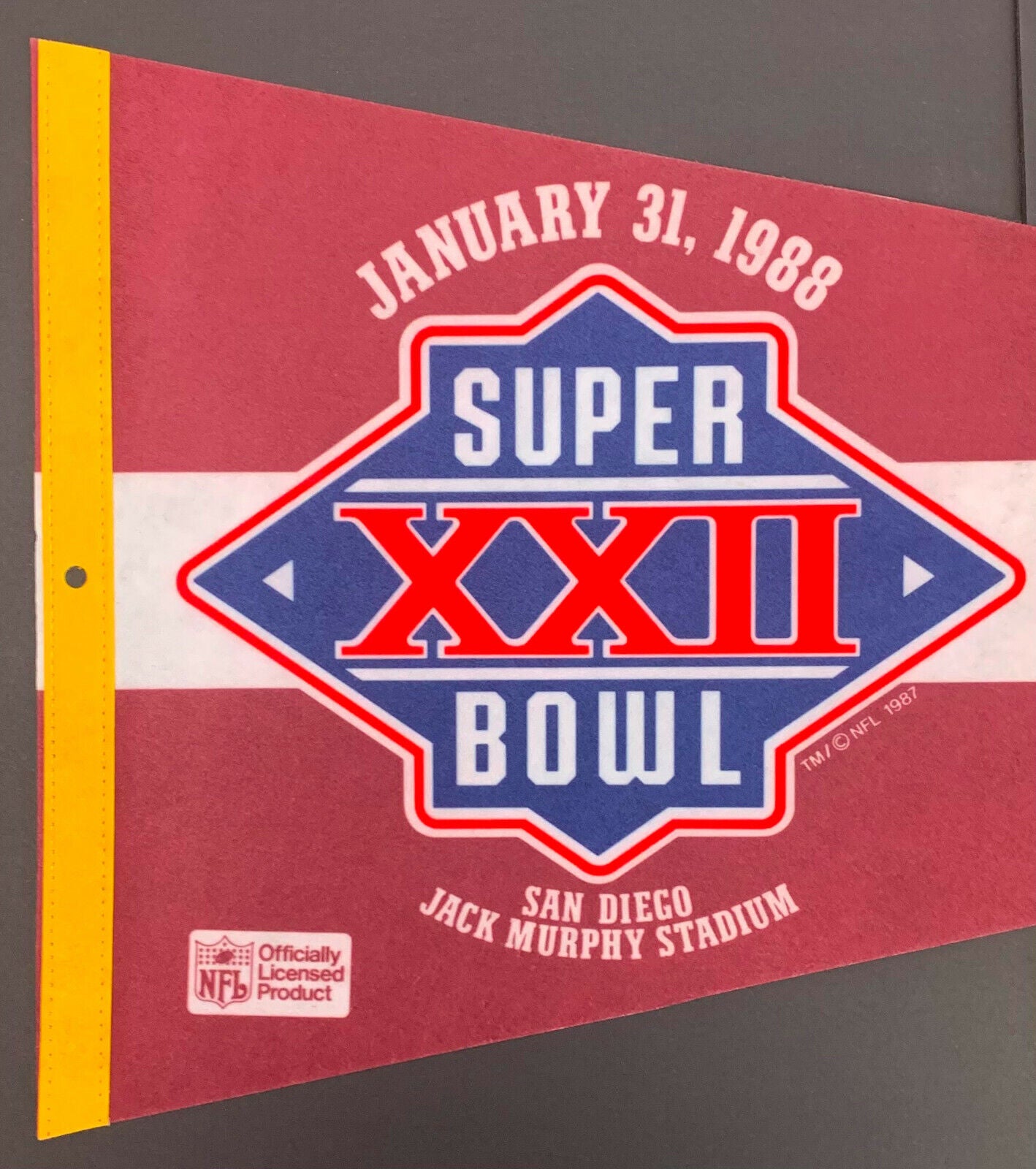 1988 Washington Redskins Super Bowl XXII Full Size Pennant San