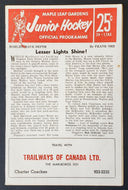1964 Maple Leaf Gardens OHA Major Jr A Program Toronto vs Niagara Falls Flyers