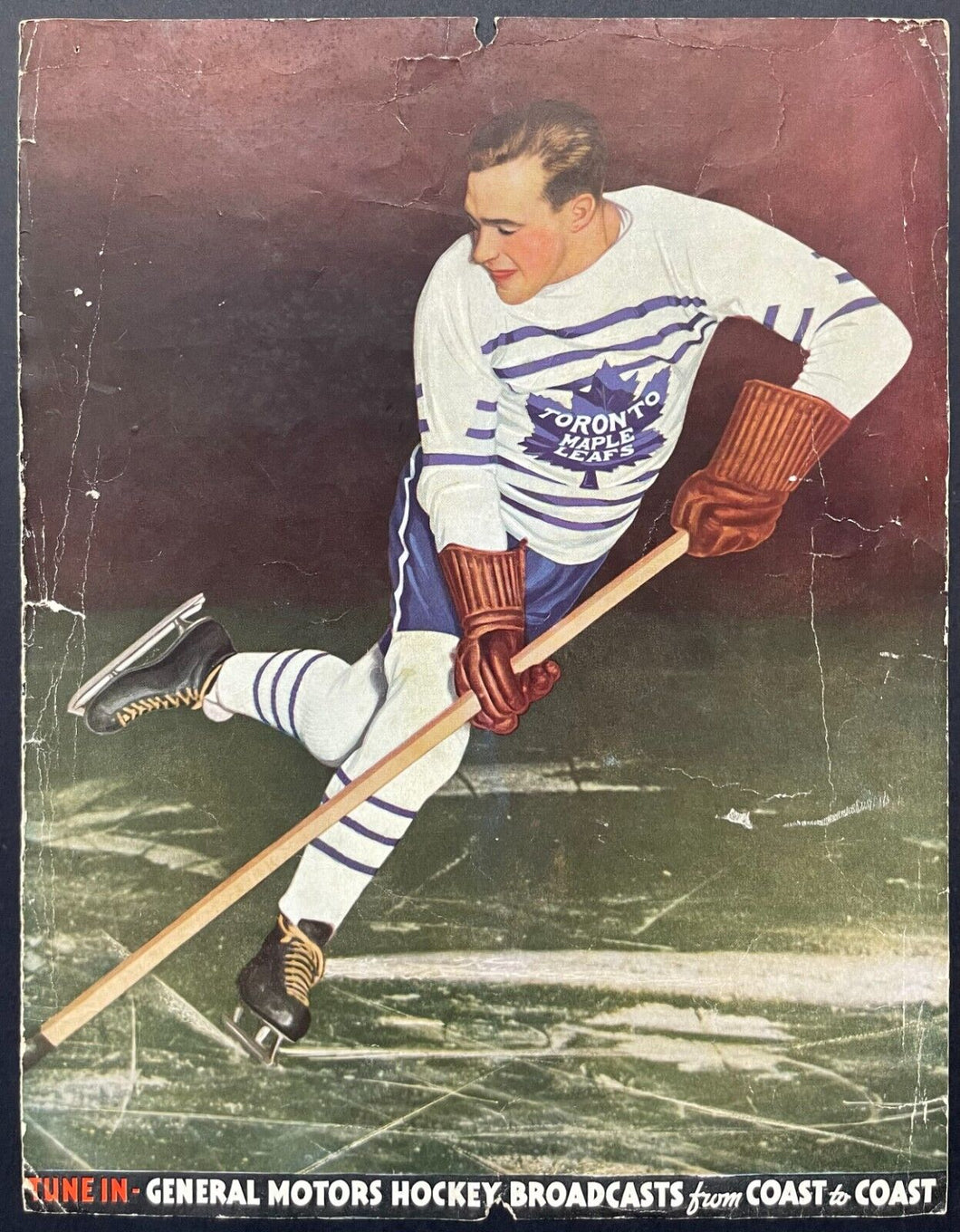1934-35 NHL Toronto Maple Leafs Charlie Conacher Promo Photo Hockey Poster VTG
