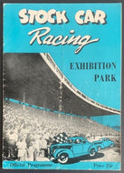 1952 Stock Car Racing Program Exhibition Park Toronto Vintage Racing