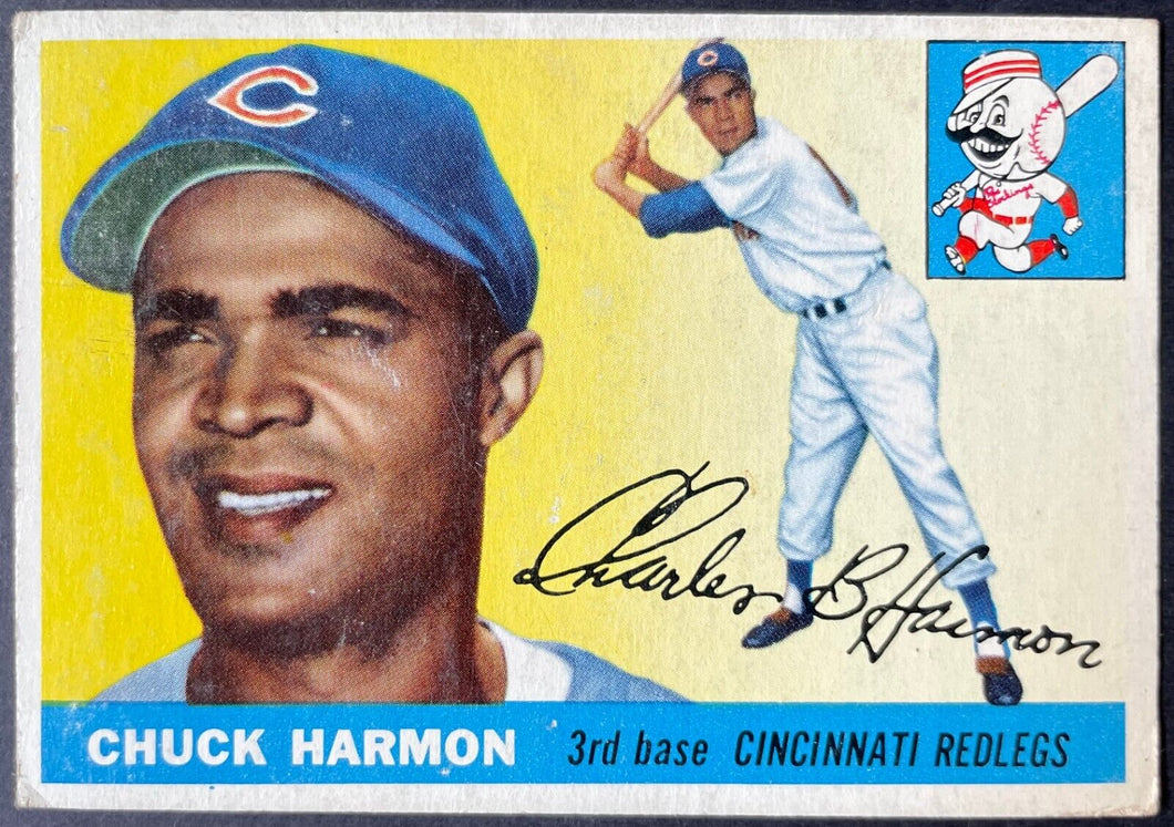 1955 Topps Baseball #82 Chuck Harmon Cincinnati Redlegs Vintage MLB Card