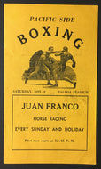 1930s Pacific Side Boxing Program Balboa Stadium San Diego California 10 Bouts