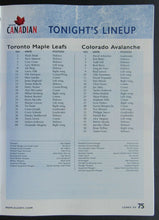 Load image into Gallery viewer, 2001 Air Canada Centre Maple Leafs 75th Anniversary Program Toronto vs Colorado

