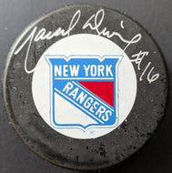 Marcel Dionne #16 Autographed New York Rangers Hockey Puck Signed NHL JSA COA