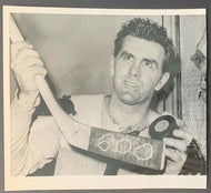 RARE 1958 Maurice Rocket Richard 600 Goals Wire Photo Vtg Hockey Canadiens NHL