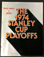 1974 Stanley Cup Semis Playoffs Game 4 NHL Program Boston Bruins vs Blackhawks