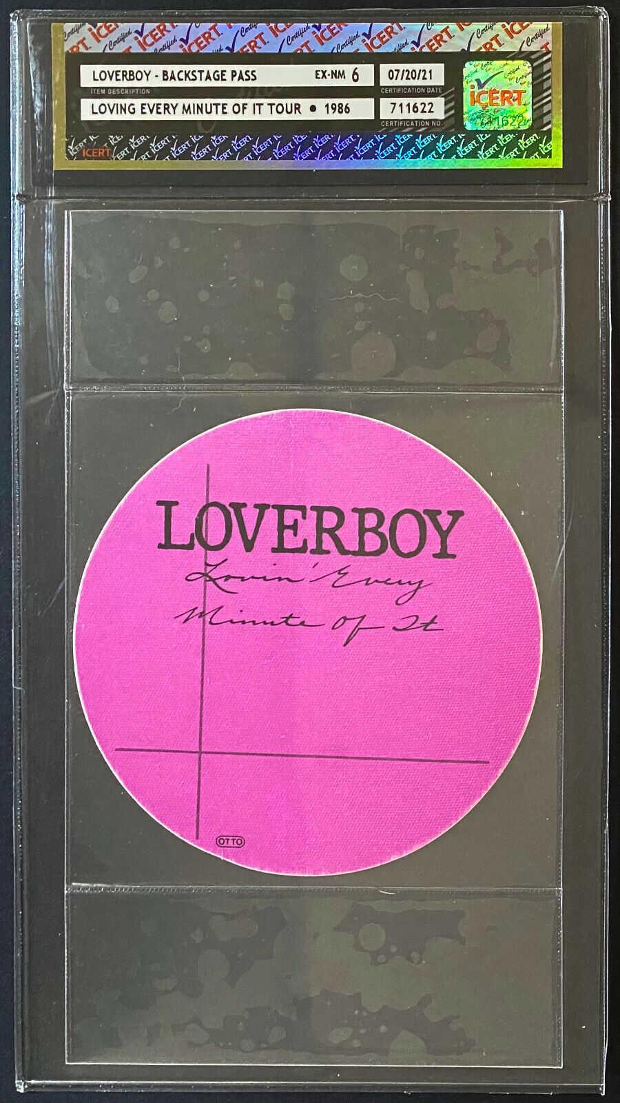 1986 Loverboy Loving Every Minute Of It Tour Backstage Pass iCert EX-NM 6