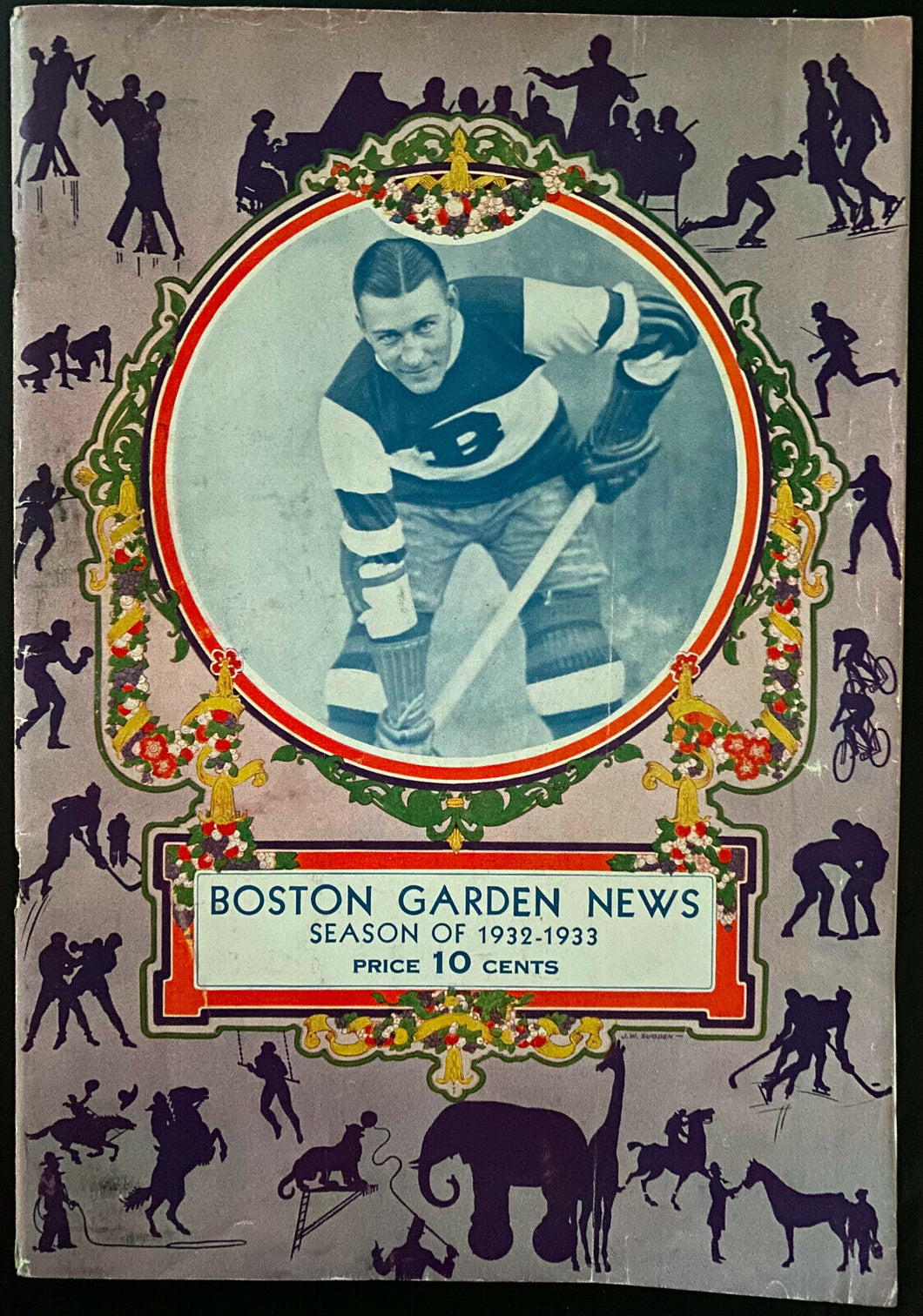 1932 NHL Hockey Boston Garden Program Bruins vs New York Rangers Barry Hat Trick