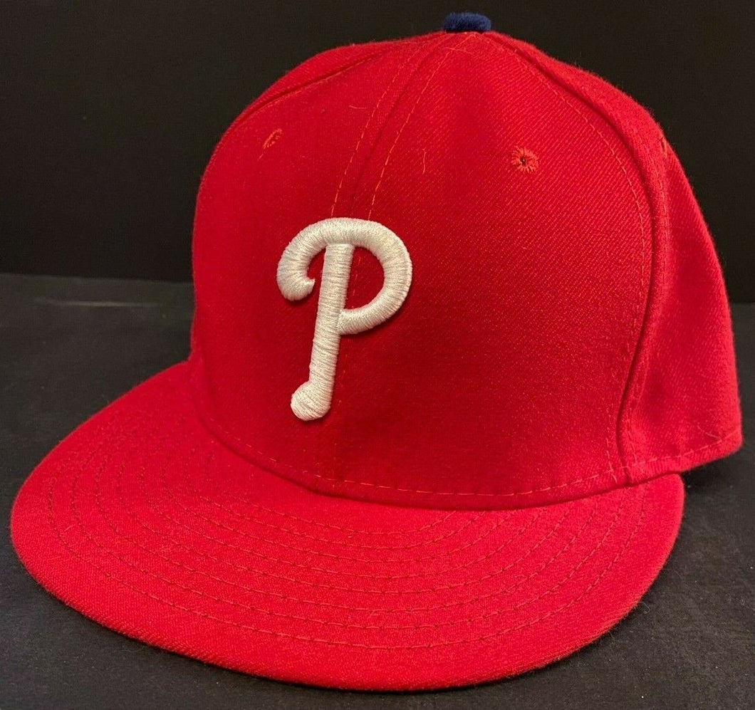 Philadelphia Phillies On-Field MLB Baseball Cap Hat New Era 59Fifty Sz 7-5/8 New