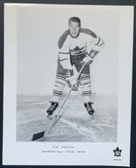 1963-64 Team Issued Tim Horton Type 1 Photo Toronto Maple Leafs NHL Hockey LOA