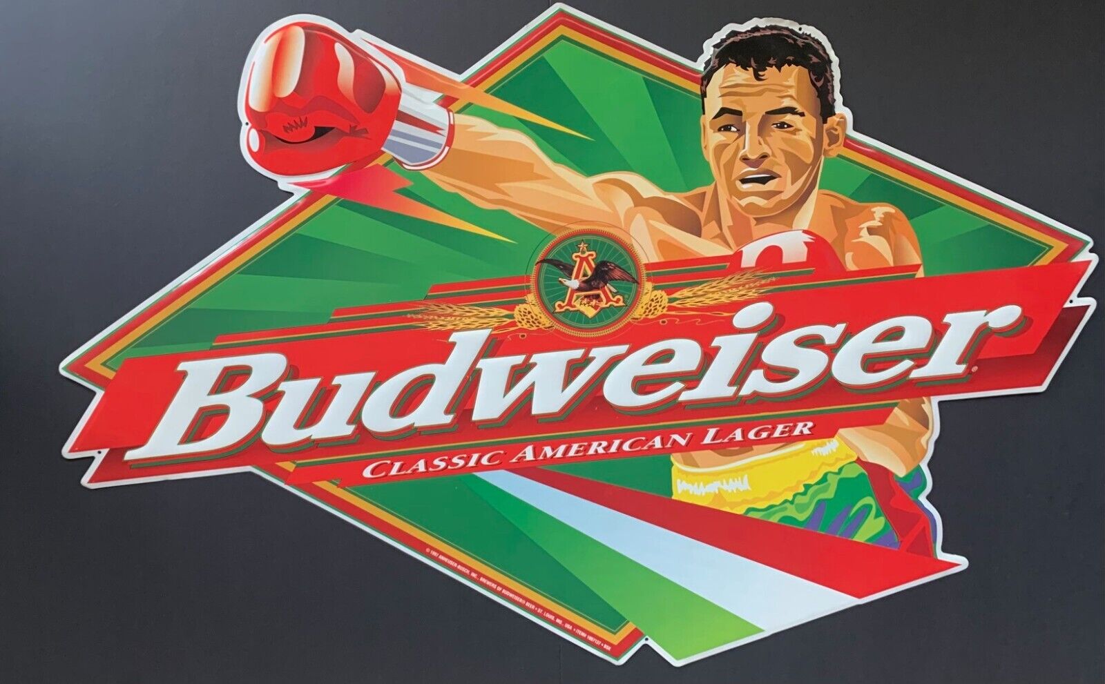 1997 Oscar De La Hoya Budweiser Metal Boxing Sports Bar Sign Gym