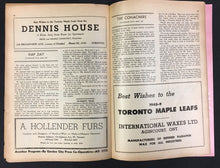 Load image into Gallery viewer, 1949 NHL Hockey Program Toronto Maple Leaf Sports Magazine Vs Detroit Red Wings
