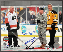 Load image into Gallery viewer, Bobby Orr + Bobby Clarke Autographed NHL Hockey Photo Bruins Flyers Authentic
