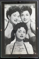 Set of 3 c1950 Original Arcade Exhibit Cards Famous Female Stars in Mini Frames