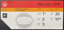 Load image into Gallery viewer, 1976 Montreal Summer Olympics Cycling Finals Ticket Men&#39;s Time Trials Vintage
