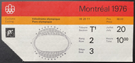 1976 Montreal Summer Olympics Cycling Finals Ticket Men's Time Trials Vintage