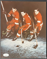 Gordie Howe Sid Abel Signed NHL Red Wings Production Line Photo Autographed JSA