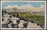 1920's Chicago Field Museum + Stadium Graham Burnham & Co. Postcard Vintage