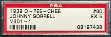 Load image into Gallery viewer, 1939 O-Pee-Chee #60 Johnny Sorrell V301-1 Graded EX 5 New York Americans NHL PSA
