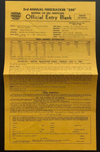Load image into Gallery viewer, 1961 Firecracker 250 Entry Form Daytona INTL Speedway Race NASCAR Daytona 500
