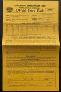 1961 Firecracker 250 Entry Form Daytona INTL Speedway Race NASCAR Daytona 500