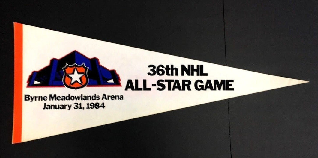 1984 NHL All Star 36th Game Pennant Byrne Meadowlands Arena New Jersey 29