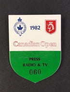1982 PGA Canadian Open Golf Tournament Press Radio TV Badge Pass Abbey Course