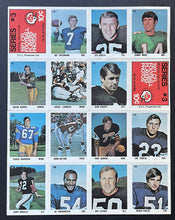 Load image into Gallery viewer, 1971 Eddie Sargent Unused Sticker Sheet CFL Football 14 Players Rookie Theismann
