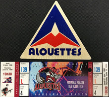 Load image into Gallery viewer, 1996 Montreal Alouettes Inaugural Season CFL Football Ticket + Coaster Vintage
