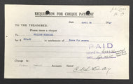 1947 William Ezinicki Bonus Cheque Signed by Hap Day Toronto Maple Leafs Hockey