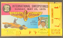 Load image into Gallery viewer, 1975 Indianapolis 500 Indy Motor Speedway Race Ticket Bobby Unser Wins
