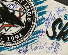 Load image into Gallery viewer, 1991-92 Signed NHL Hockey San Jose Sharks Inaugural Season Pennant Autographed
