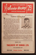 1965 Maple Leaf Gardens Jr A Program Hamilton Red Wings vs Toronto Marlboros
