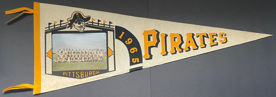 1965 Pittsburgh Pirates Team Photo Full Size Pennant Baseball Roberto Clemente