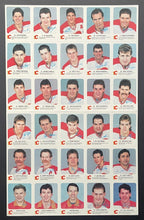 Load image into Gallery viewer, 1987-88 Calgary Flames Red Rooster Complete Sheet 30 Cards Brett Hull +
