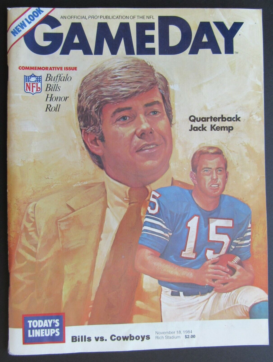 1984 Rich Stadium NFL Program Buffalo Bills vs Dallas Cowboys Jack Kemp