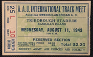 1943 Triborough Stadium AAU International Track Meet Ticket New York USA A.A.U.