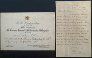 1928 Invitation & Signed Letter From Canada's Governor General to Ottawa's Mayor
