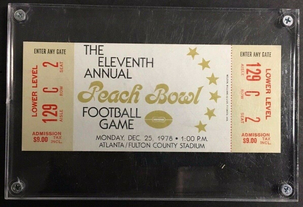 1978 11th Annual Peach Bowl NCAA Football Ticket Purdue Georgia Tech Atlanta