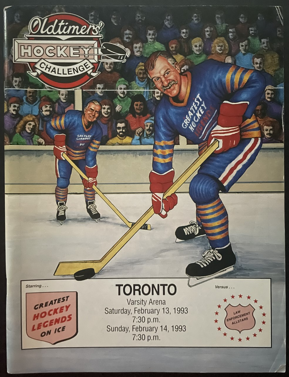 1993 Varsity Arena Toronto Greatest Hockey Legends Program + Hockey Card Insert