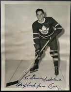 1946 Bill Ezinicki Autographed Turofsky Photo Signed Vintage Toronto Maple Leafs