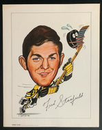 Circa 1970 Fred Stanfield Sporticatures by Pelkowski Boston Bruins NHL Vintage