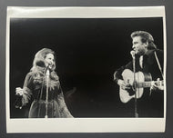 1960 Johnny Cash + June Carter Type 1 B&W Photo Music Celebrity Vintage LOA