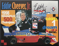 1998 Indy 500 Champion Eddie Cheever Jr Signed Promo Photo Card Autograph Racing
