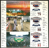 1993 MLB Baseball Cleveland Stadium Last 3 Games Full Unused Ticket Sheet
