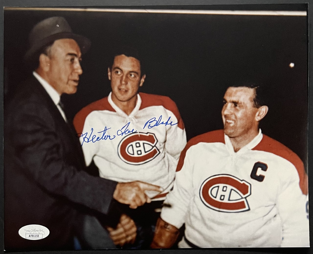 Toe Blake Autographed Montreal Canadiens NHL Hockey Photo Signed JSA