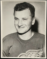 1950 Vintage NHL Hockey Detroit Red Wings Benny Woit Turofsky Stamped Photo